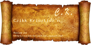 Czikk Krisztián névjegykártya
